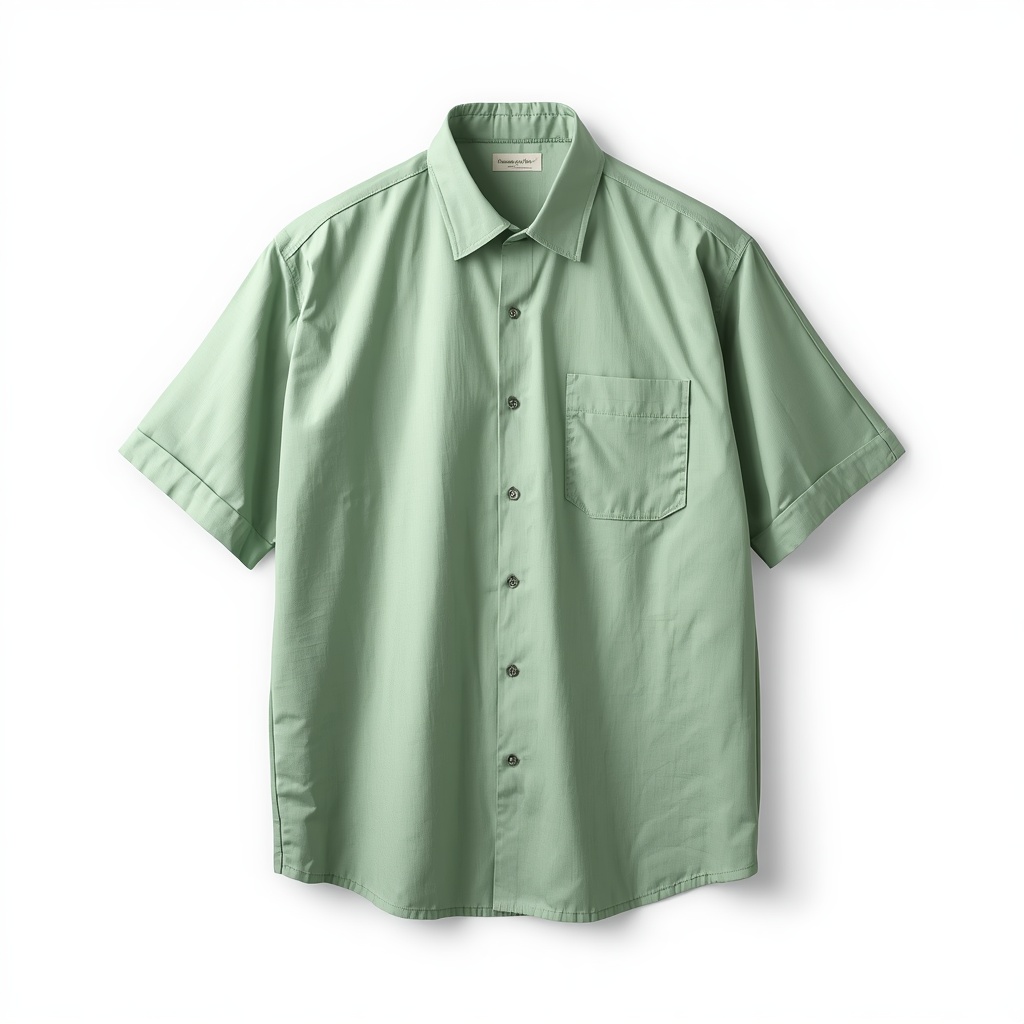 Chemise en lin verte de face